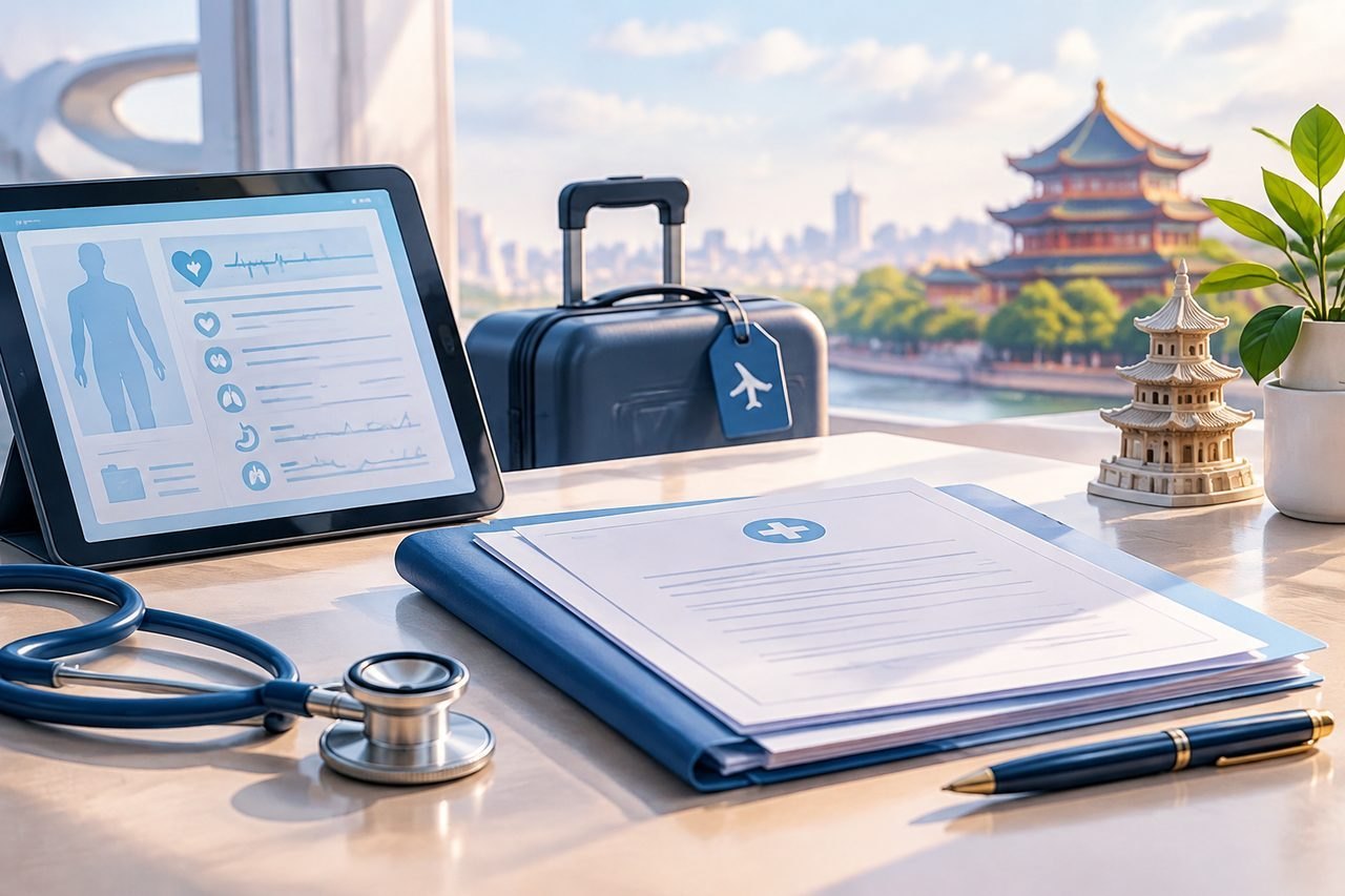 Editorial illustration: Cervical Screening in China: Receiving Reports After You Leave