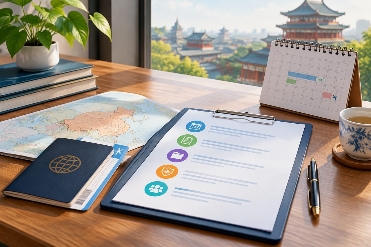 Editorial illustration: Health Checkups for Frequent Travellers in China: Clarifying Travel Window