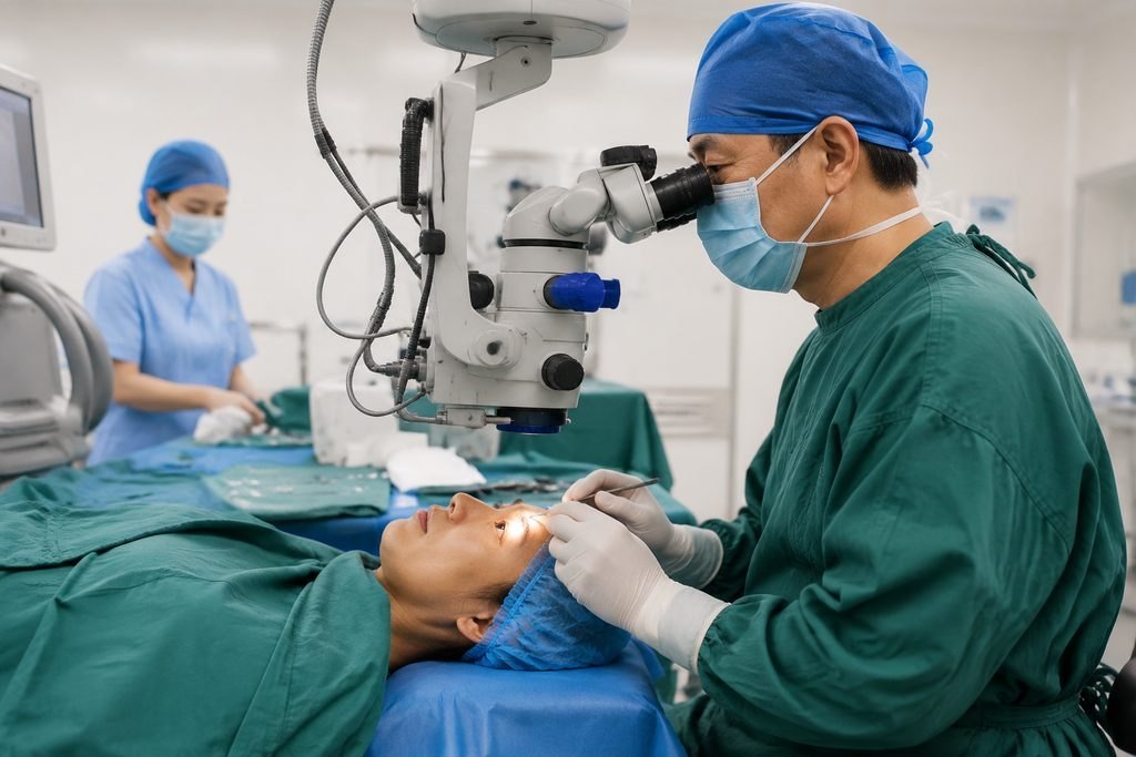 Editorial illustration: Glaucoma Surgery in China: Communicating With Your Home Medical Team