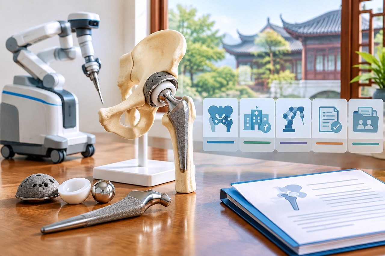 Editorial illustration: Robotic Hip Replacement in China: Discussing Implant Costs