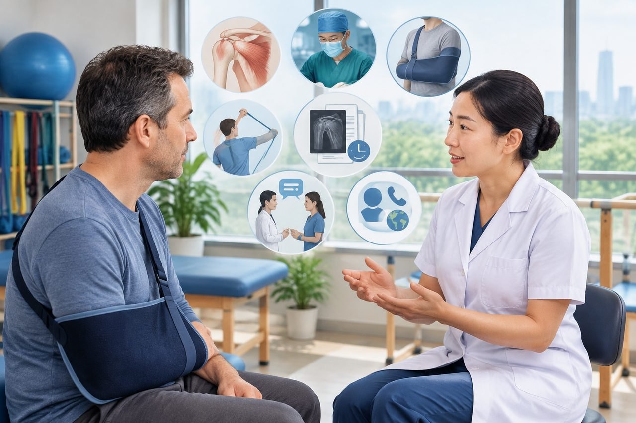AI illustration: After Rotator Cuff Repair in China: What Your Physiotherapist Needs