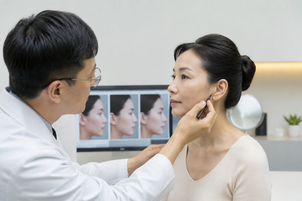 Editorial illustration: Facelift Surgery in China: What to Do When Records Are Missing