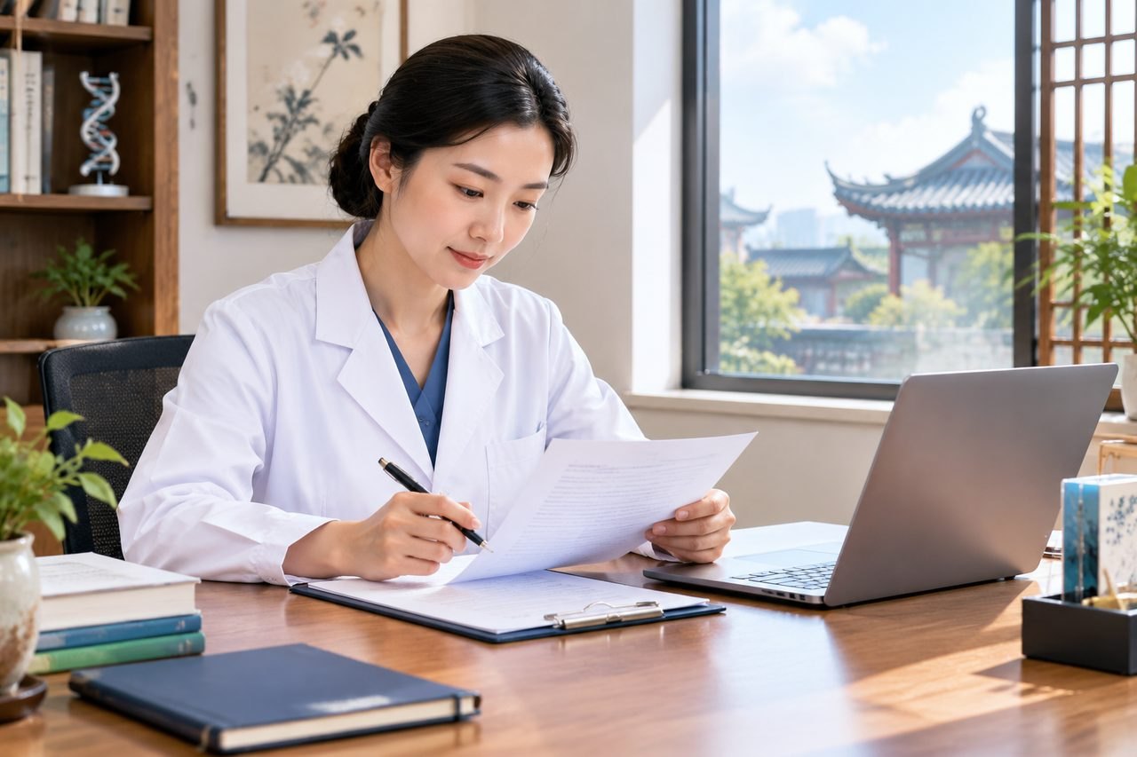 Editorial illustration: Genetic Counselling in China: Receiving Reports After You Leave