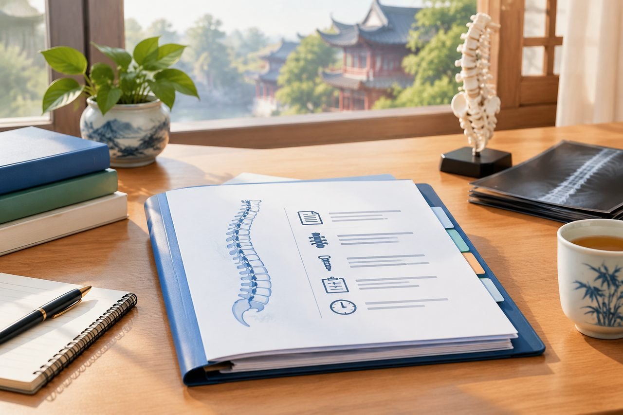AI illustration: After Scoliosis Surgery in China: Sharing Fusion and Rehabilitation Details Home