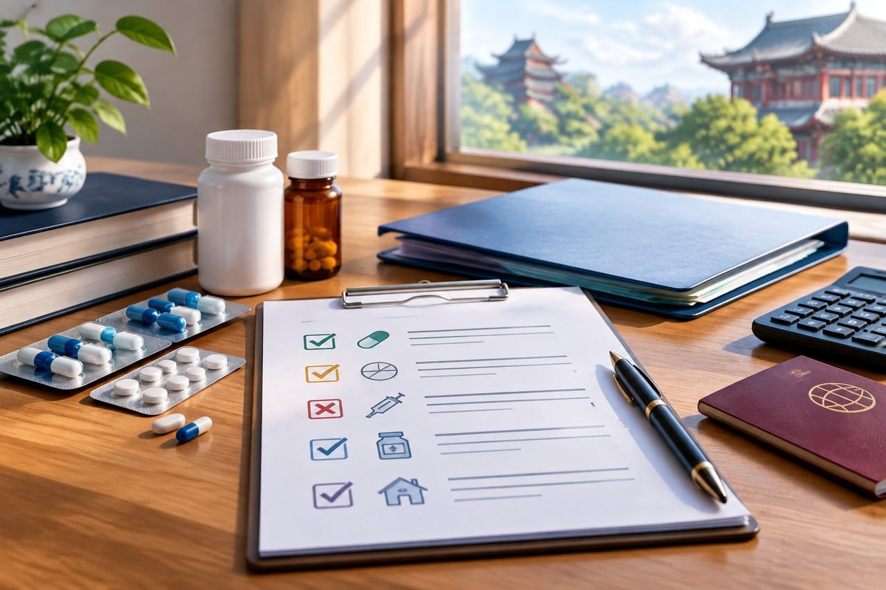 Editorial illustration: China Medical Costs: What to Confirm About Medicines in an Inpatient Quote