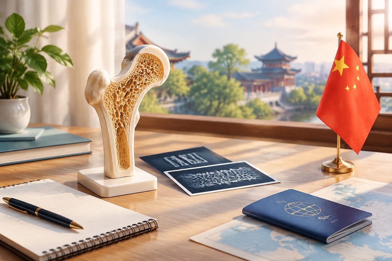 Editorial illustration: Bone Health Assessment in China: What Happens After an Unexpected Finding?