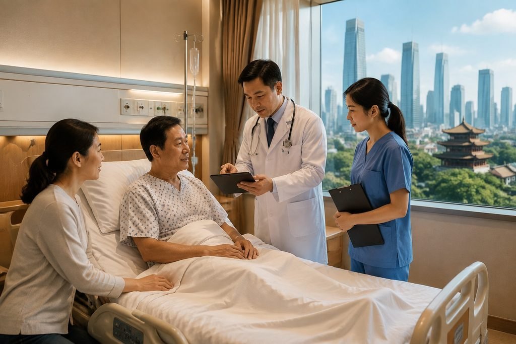 Editorial illustration: Kidney Cancer Care in China: Questions About Long-Term Follow-Up