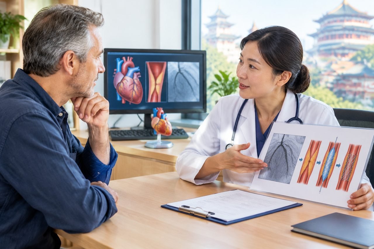 AI illustration: Angiography or PCI in China: Clarifying Whether Your Visit Includes Treatment