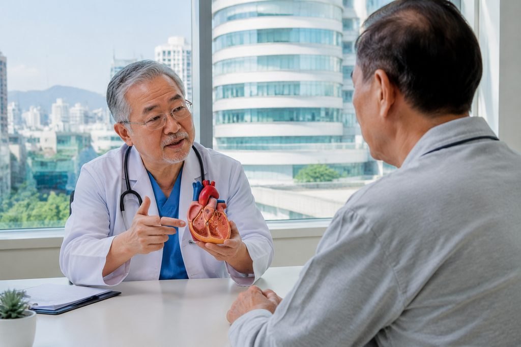 Editorial illustration: Heart Valve Replacement in China: How Existing Health Conditions Affect Assessment