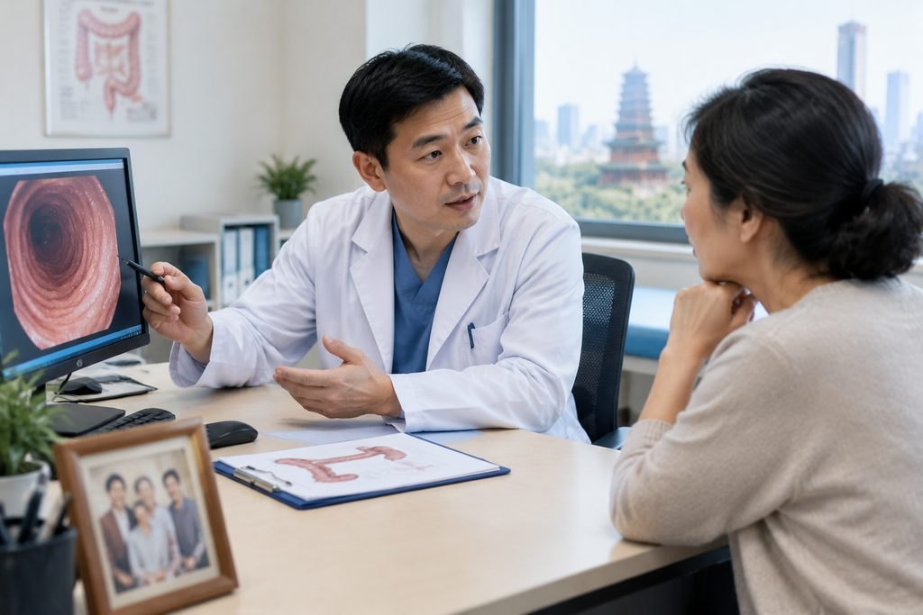Editorial illustration: Colonoscopy in China: Charges Outside the Initial Estimate