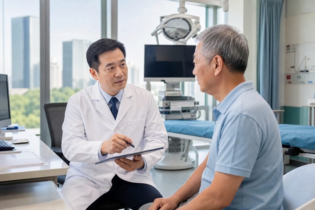 Editorial illustration: HoLEP Prostate Surgery in China: Questions About Urinary Goals