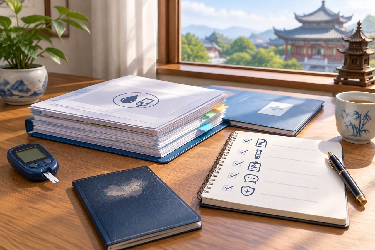Editorial illustration: Diabetes Health Reviews in China: Avoiding Unnecessary Repeat Tests