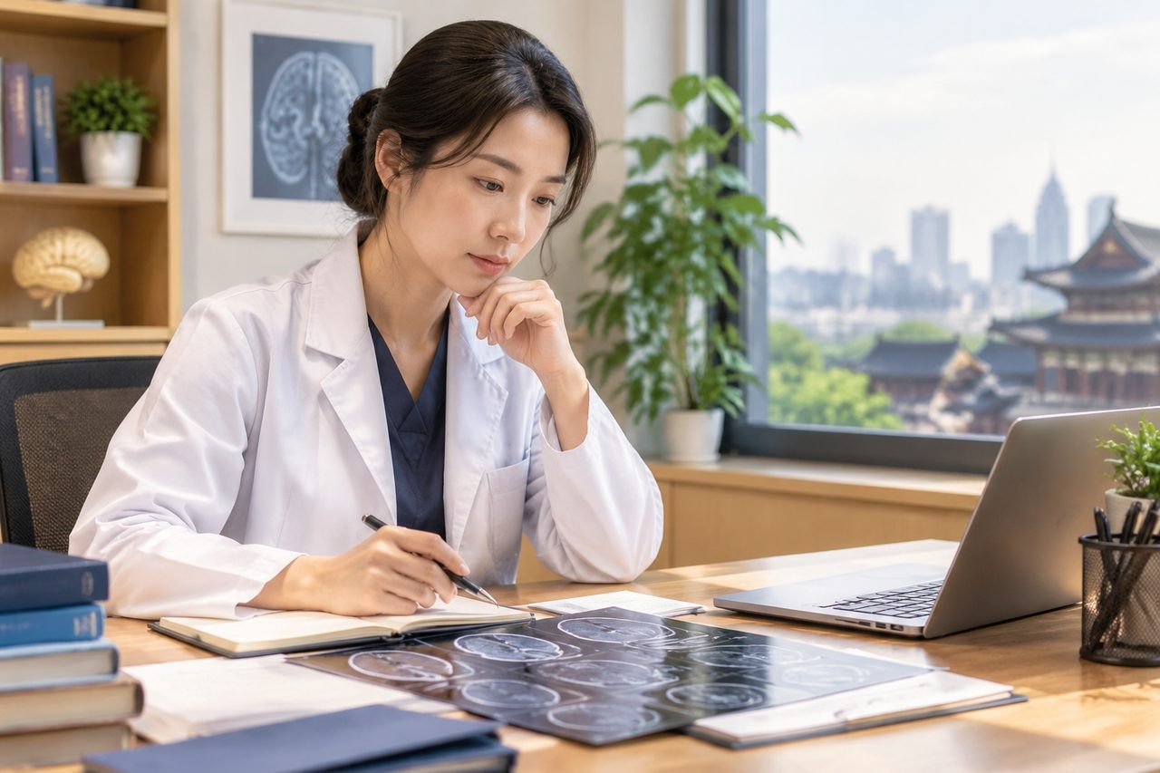 Editorial illustration: Recurrent Brain Tumor Care in China: Questions About Long-Term Follow-Up