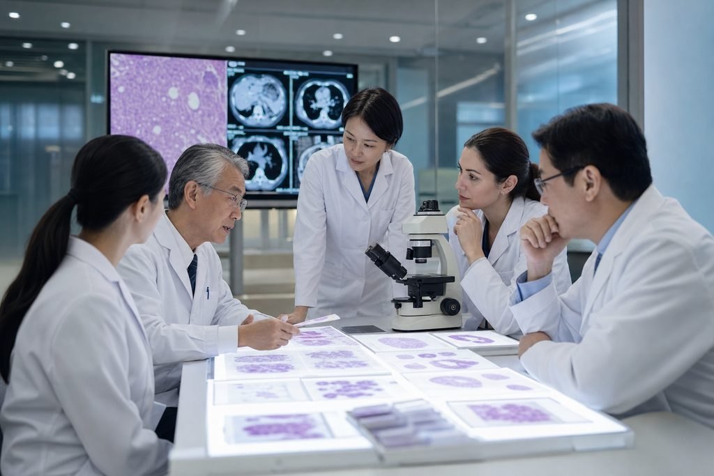 Editorial illustration: Cancer Pathology Review in China: What to Do When Records Are Missing