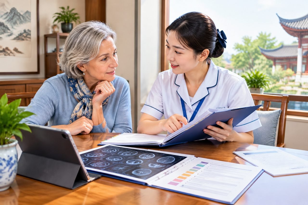 Editorial illustration: Health Checkups for Older Adults in China: Sharing Results With Your Doctor at Home
