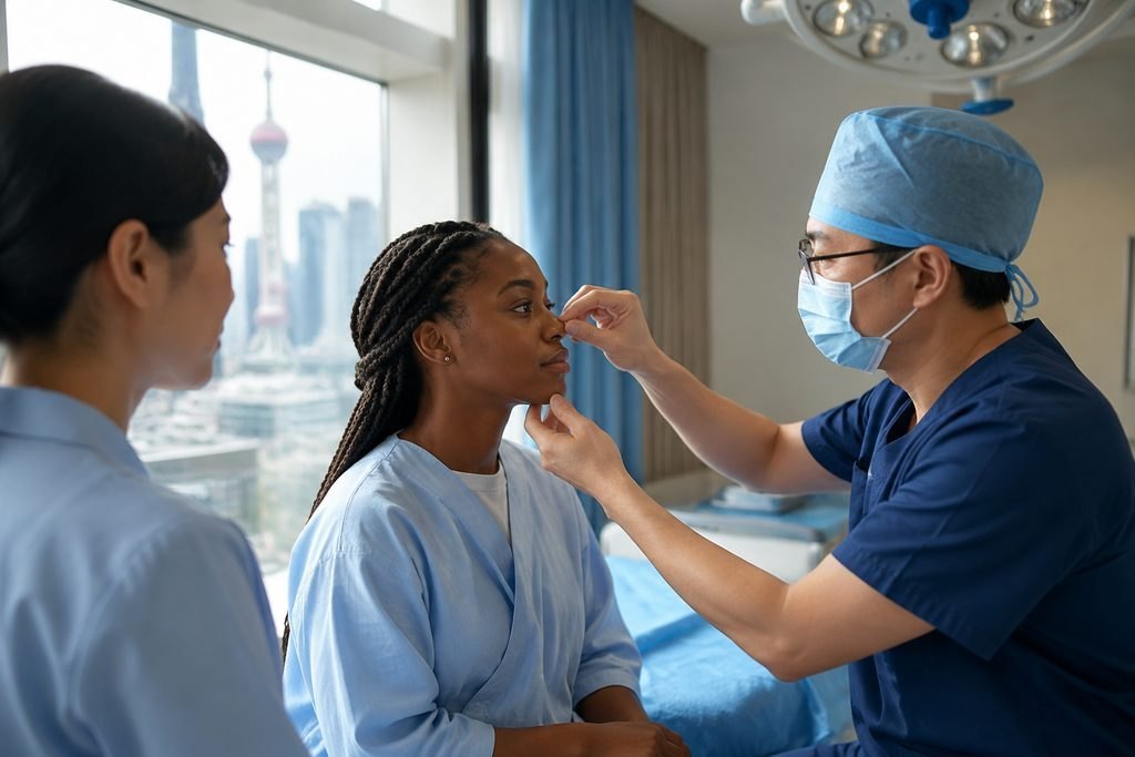 Editorial illustration: Rhinoplasty in China: Confirming the Department and Appointment