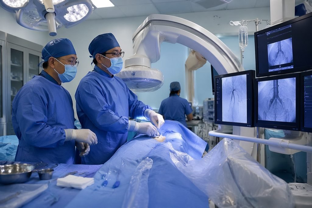 Editorial illustration: Aortic Aneurysm Repair in China: Separating Medical and Travel Timelines