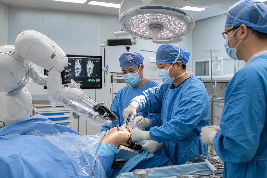 Editorial illustration: Robotic Knee Replacement in China: What to Do When Records Are Missing