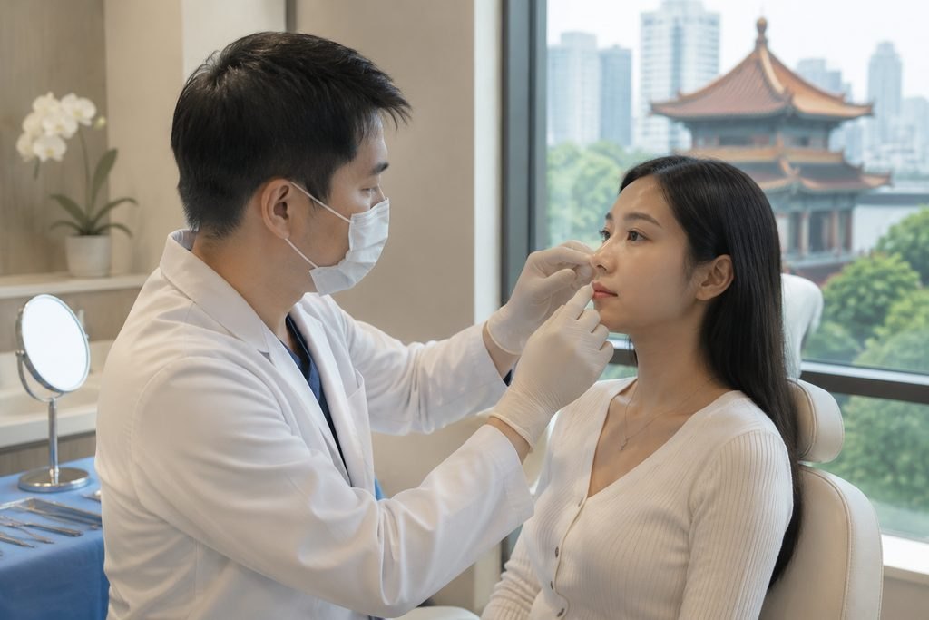 Editorial illustration: Rhinoplasty in China: Questions About Risks and Alternatives
