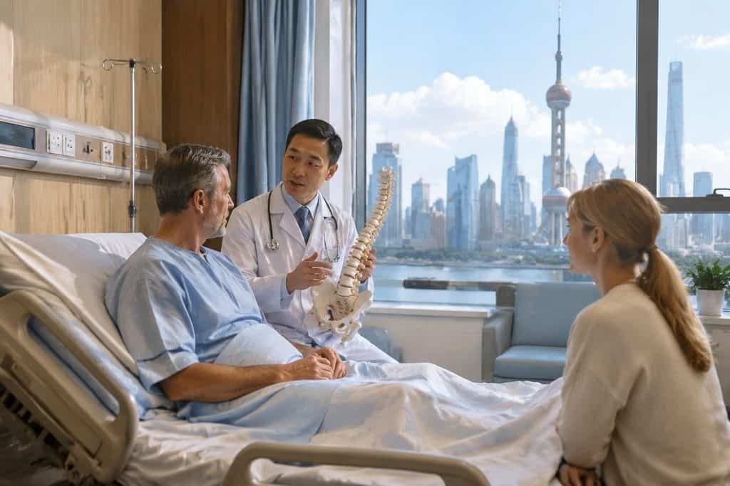 Editorial illustration: Spinal Fusion Surgery in China: Consent Questions Before Agreeing to Care
