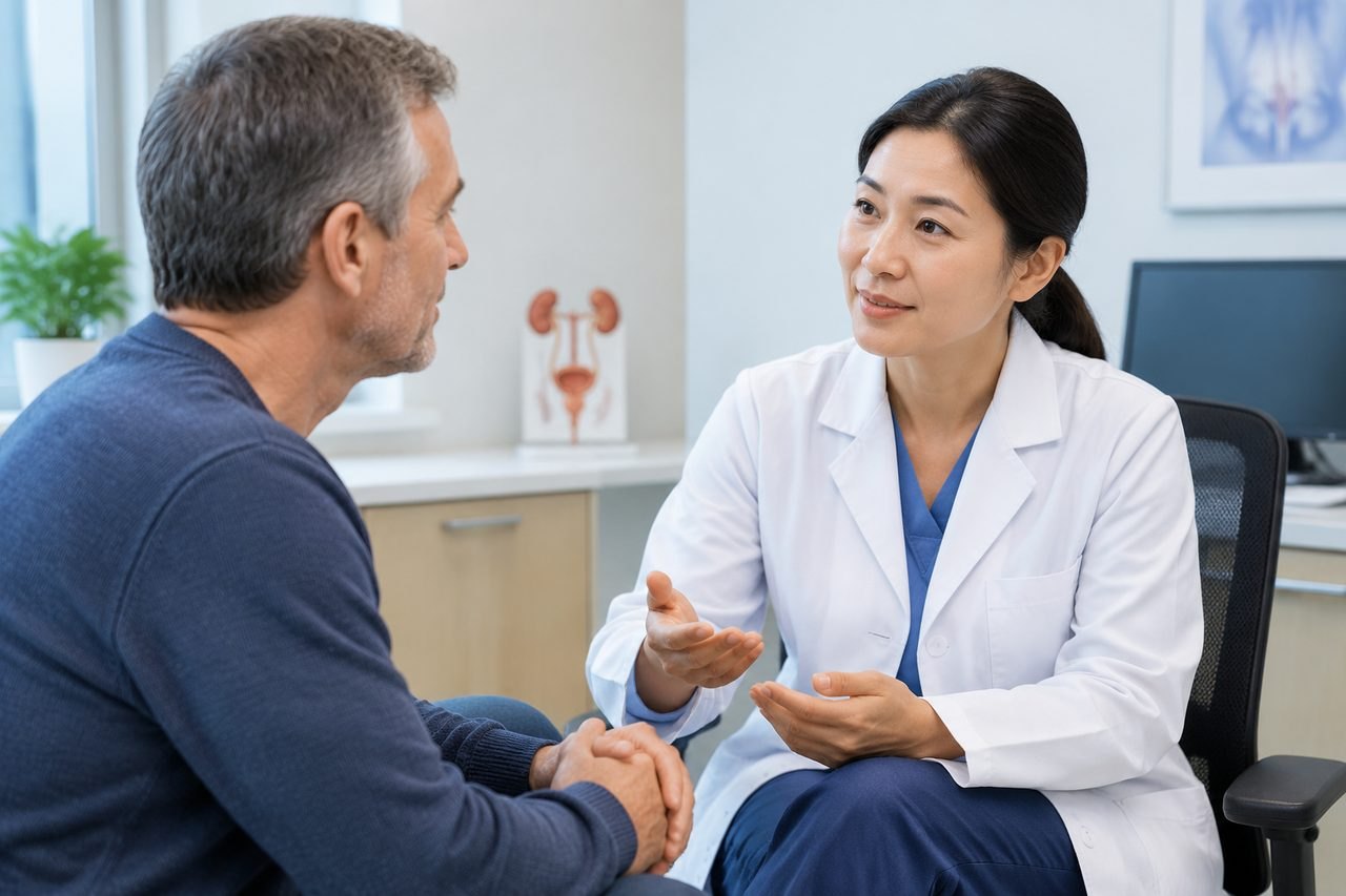 AI illustration: After Prostate Cancer Surgery in China: Transferring Care to Your Urologist