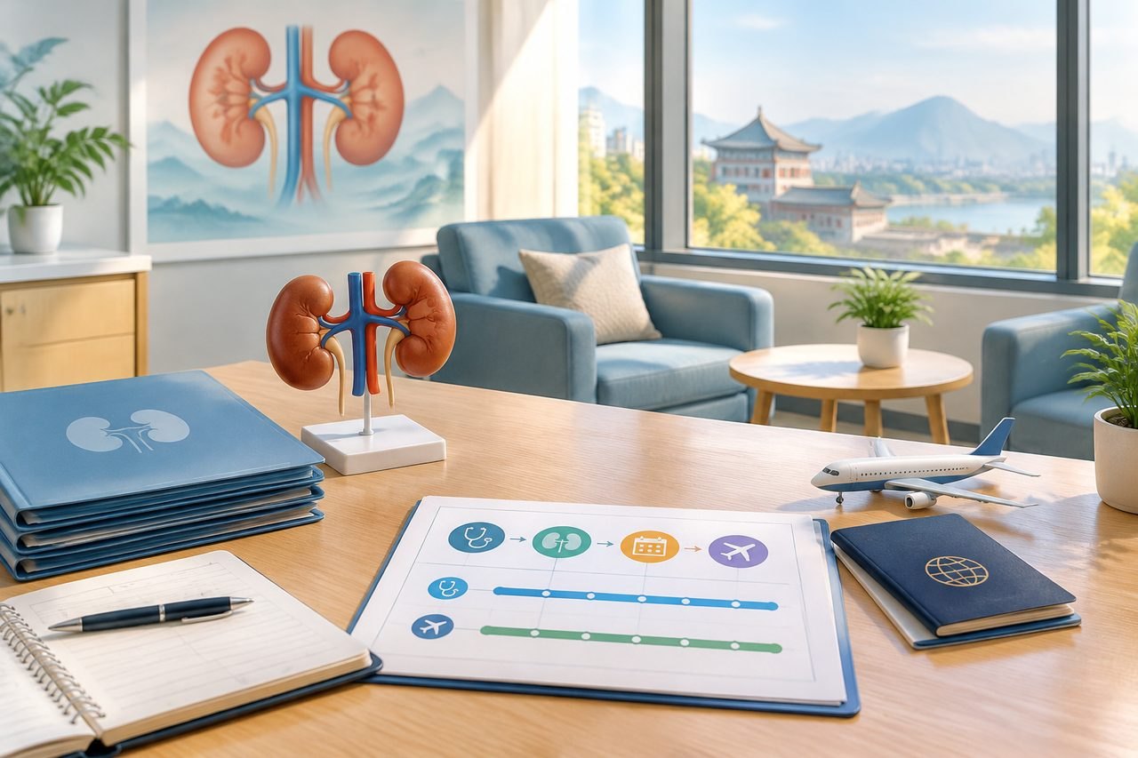 Editorial illustration: Kidney Removal Surgery in China: Separating Medical and Travel Timelines
