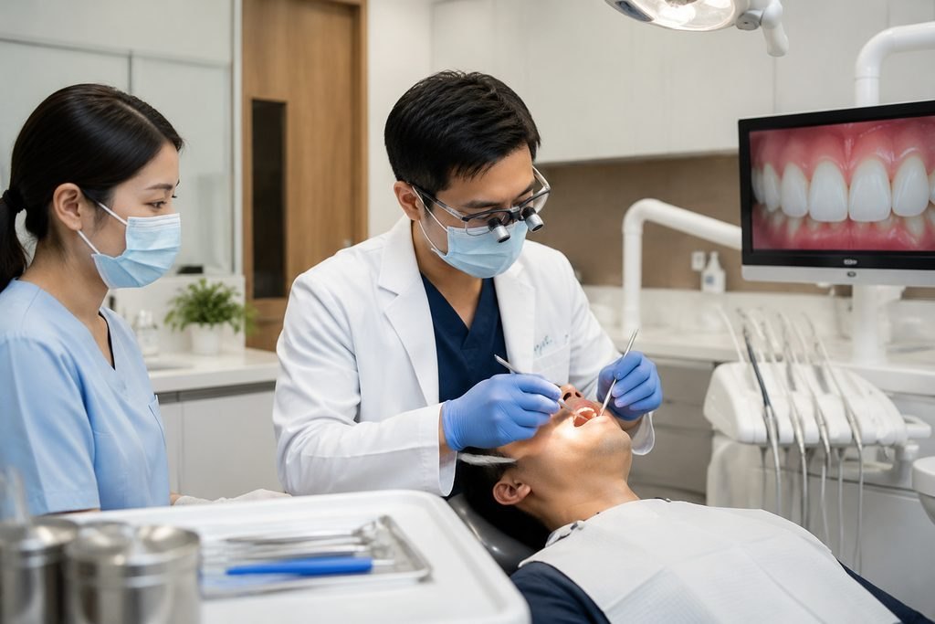 Editorial illustration: Gum Disease Treatment in China: Understanding Gum Assessment
