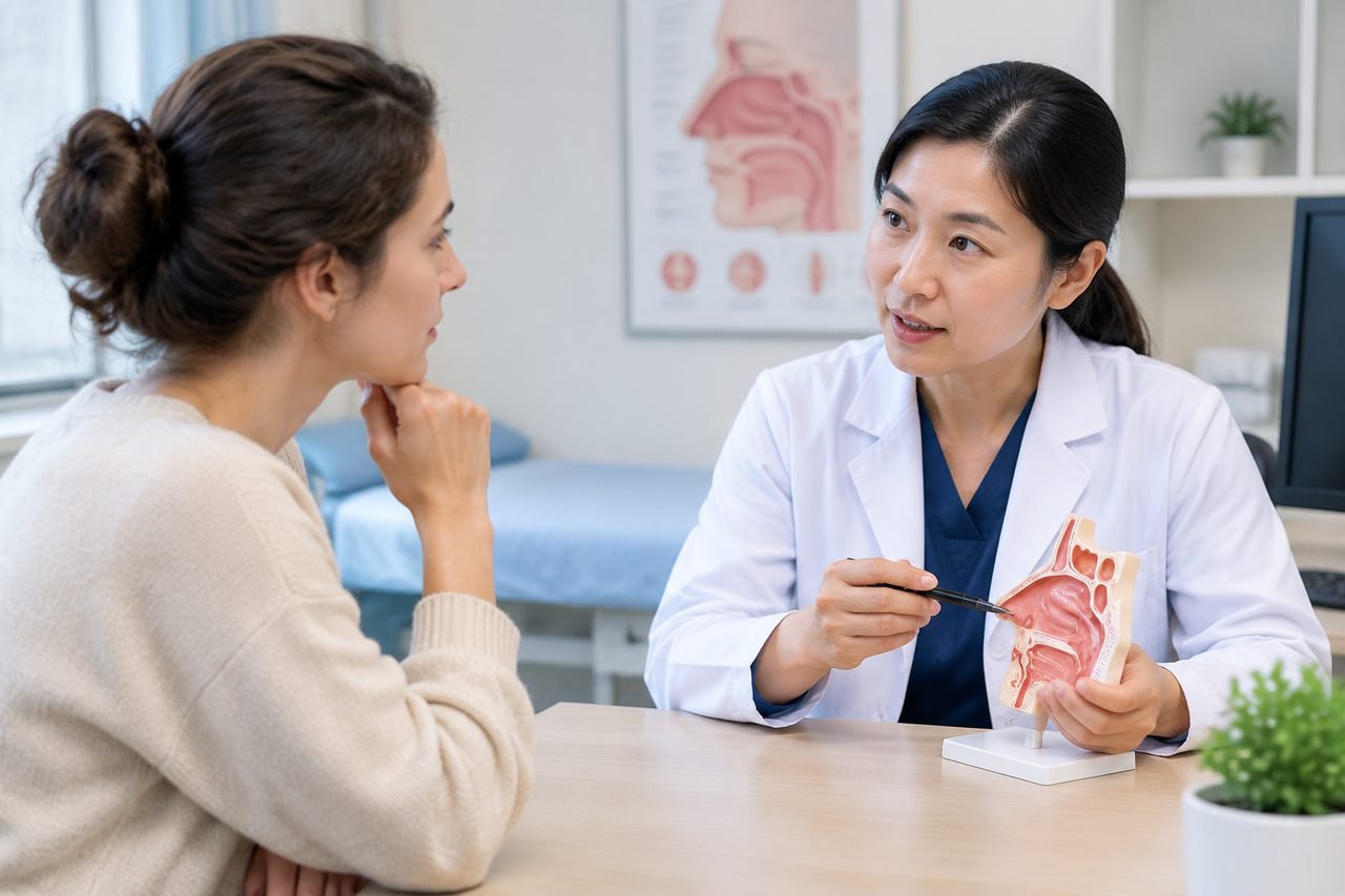AI illustration: Planning Septoplasty in China: Questions About Packing and Review Visits