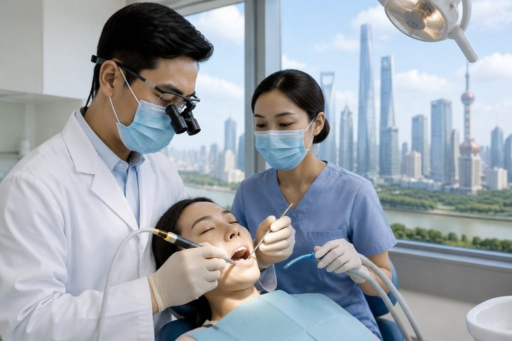 Editorial illustration: Gum Disease Treatment in China: Obtaining a Written Follow-Up Plan