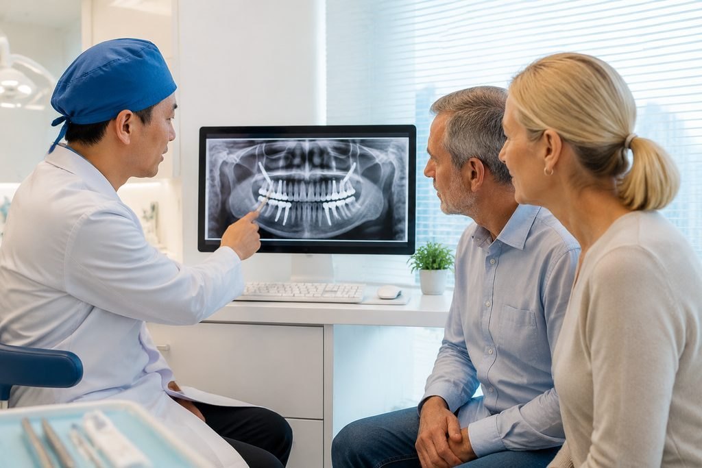 Editorial illustration: All-on-4 Dental Implants in China: How Existing Health Conditions Affect Assessment