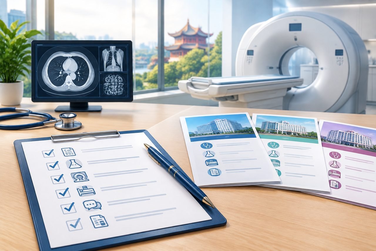 Editorial illustration: China Checkups: Comparing Reference Prices Without Assuming Every Hospital Is the Same