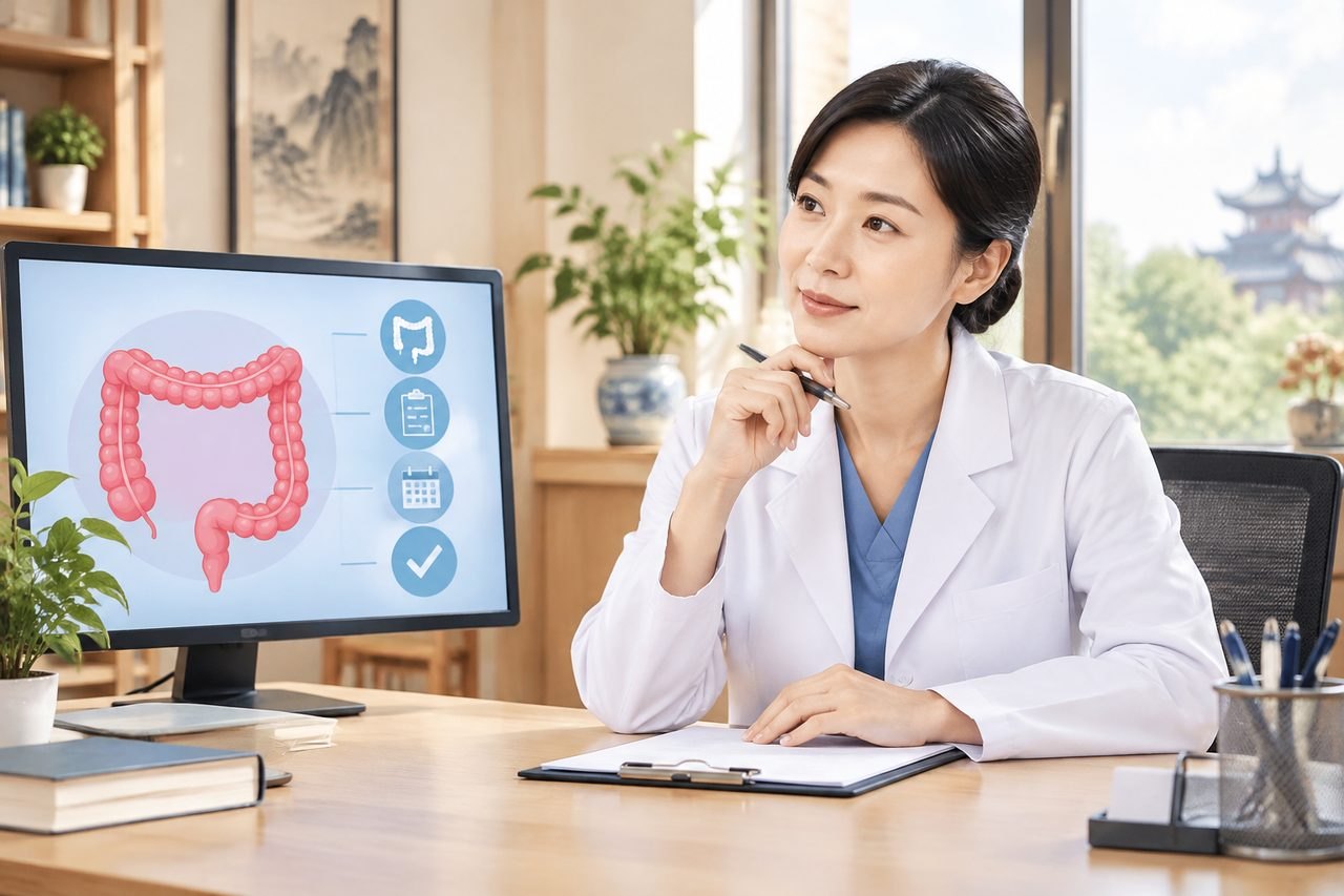 Editorial illustration: Colorectal Cancer Screening in China: Questions About Prior Screening