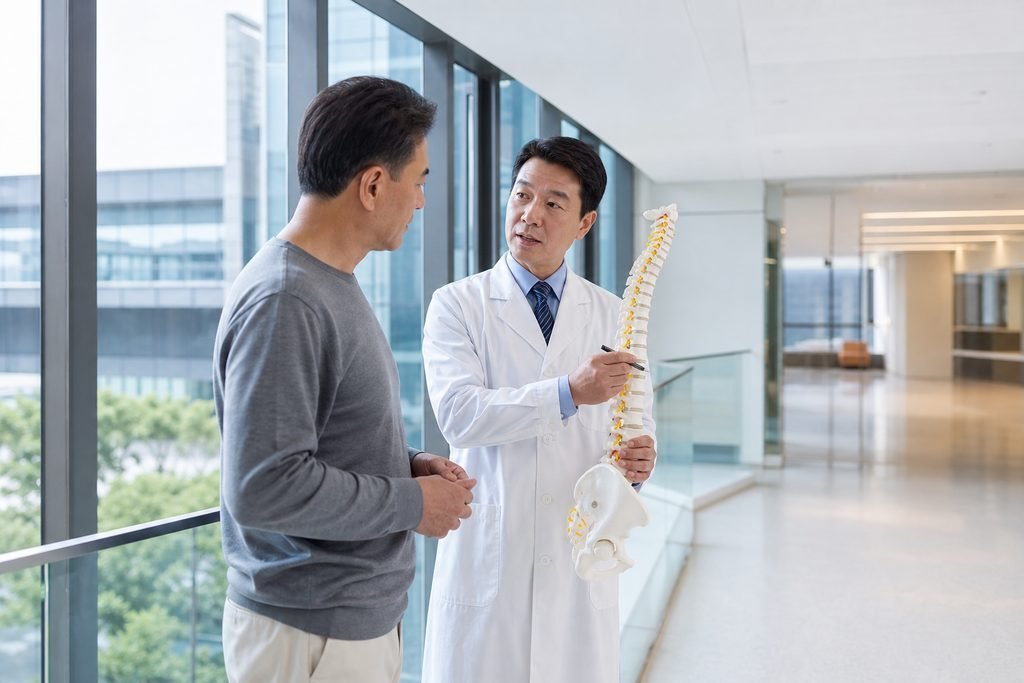 Editorial illustration: Spinal Fusion Surgery in China: Preparing for the First In-Person Discussion