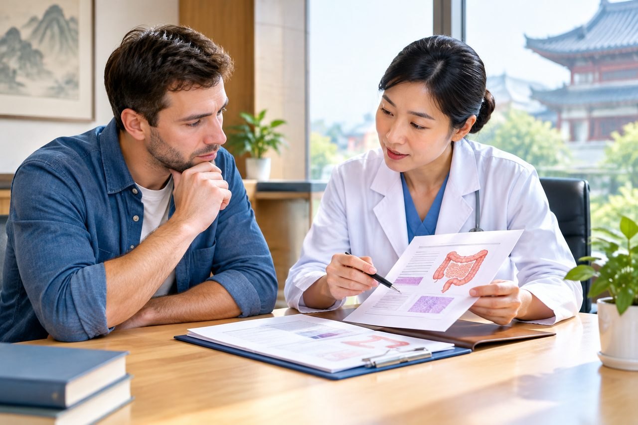 Editorial illustration: Ulcerative Colitis Care in China: What the Diagnosis Report Should Clarify