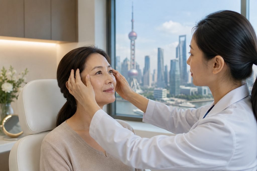 Editorial illustration: Facelift Surgery in China: How Existing Health Conditions Affect Assessment