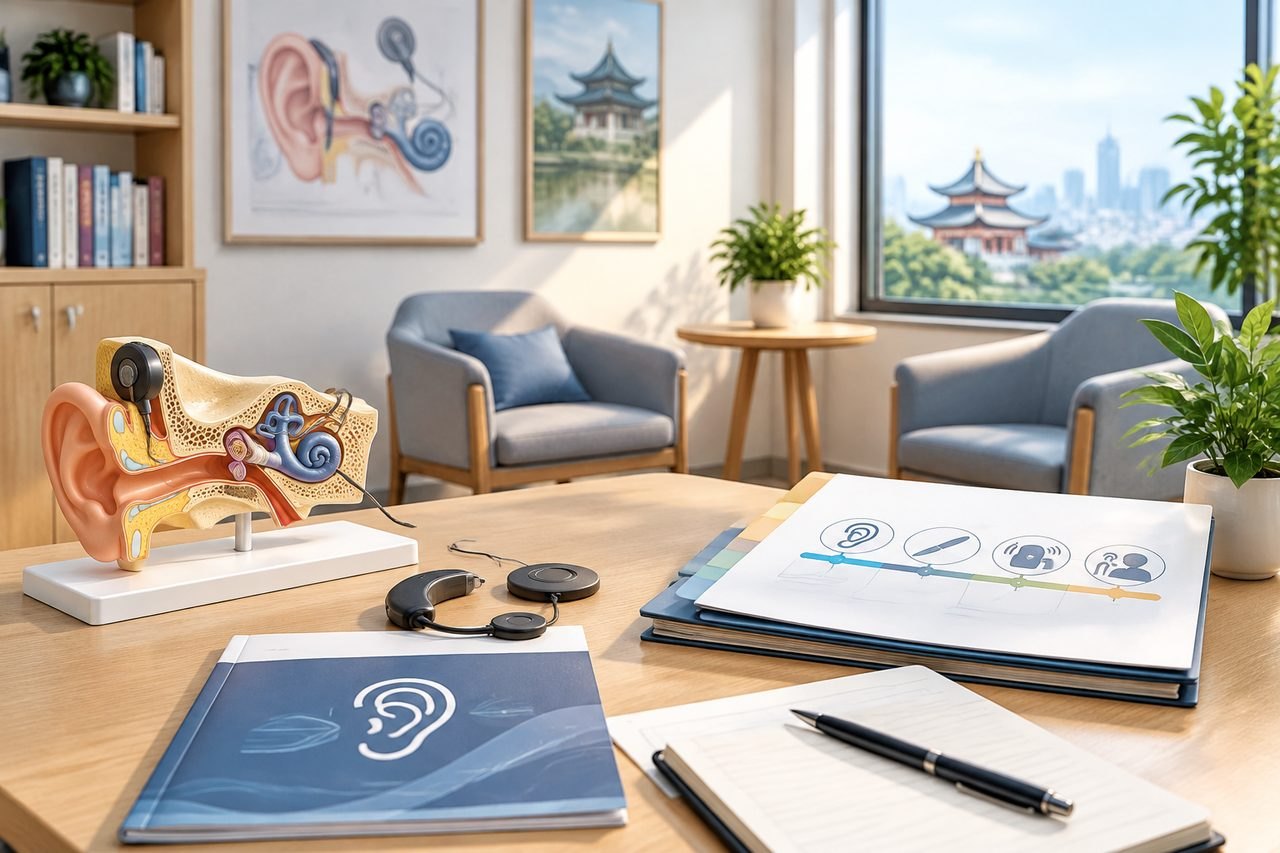 Editorial illustration: Cochlear Implants in China: Questions About Risks and Alternatives