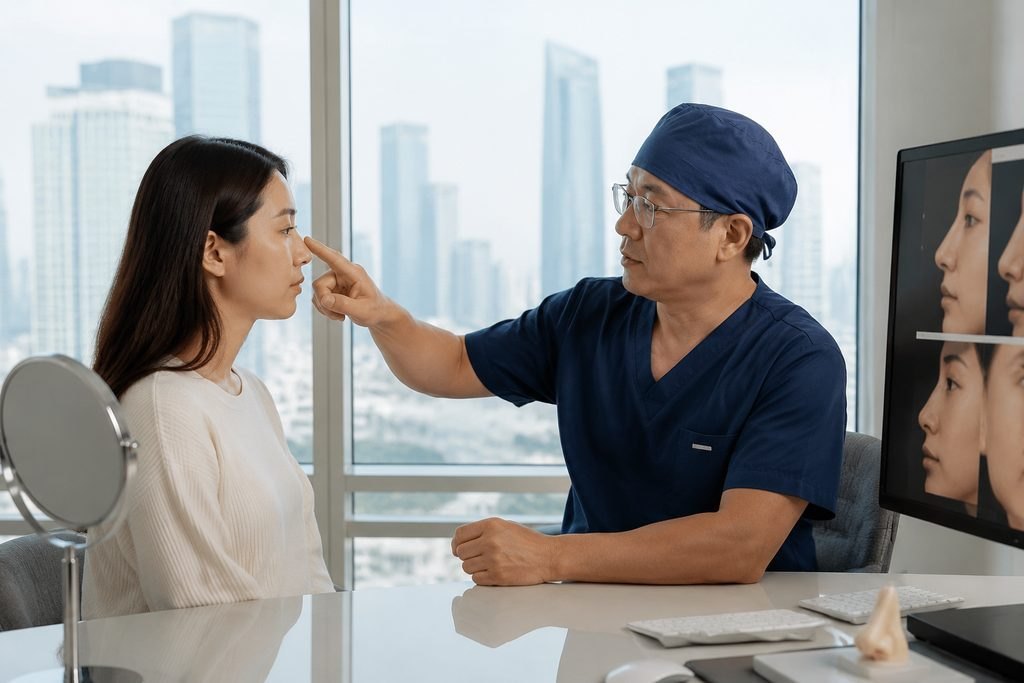 Editorial illustration: Rhinoplasty in China: Communicating With Your Home Medical Team