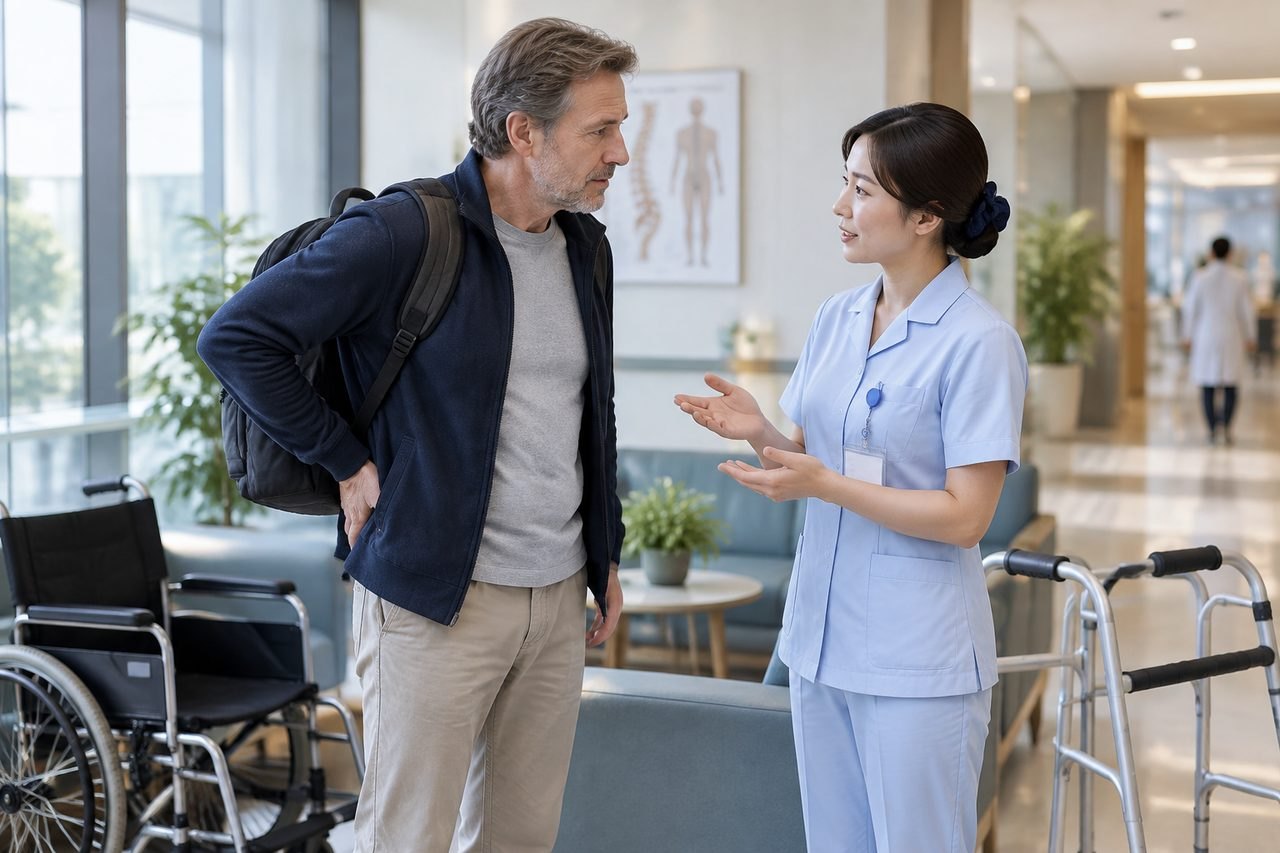 AI illustration: Travelling for Lumbar Decompression in China: Planning Mobility Support