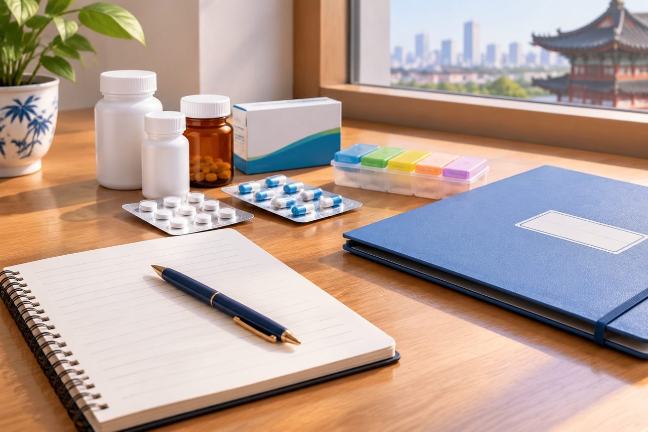 Editorial illustration: China Specialist Review: Preparing a Medication List That a New Specialist Can Use