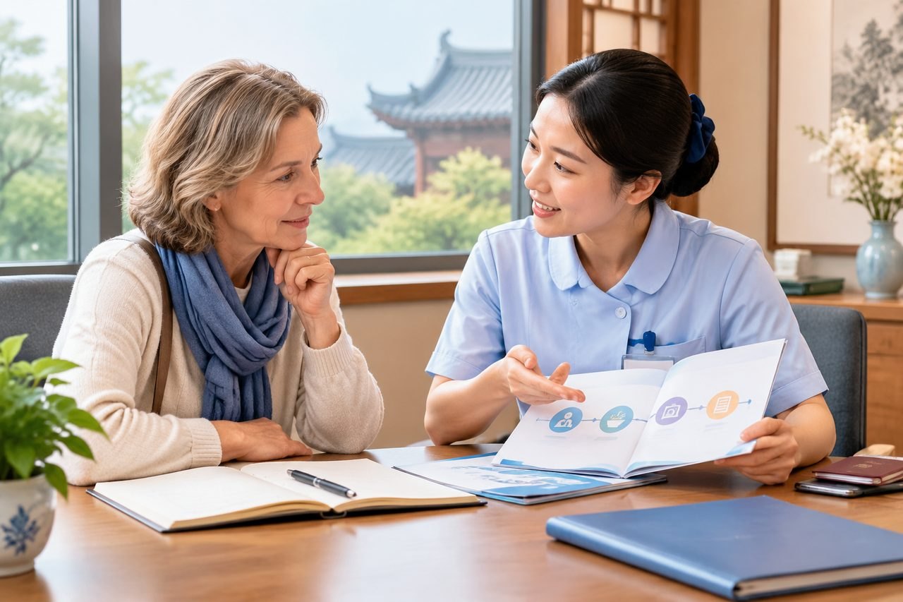 Editorial illustration: Colorectal Cancer Screening in China: One Appointment or Several Visits?