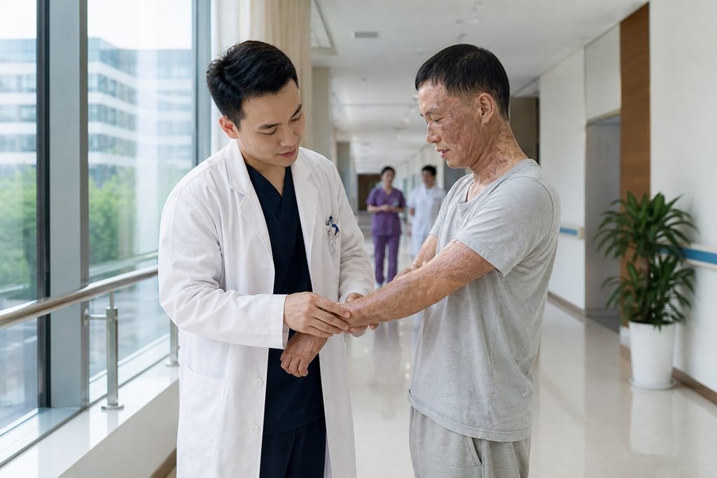 Editorial illustration: Burn Reconstruction in China: Preparing for the First In-Person Discussion