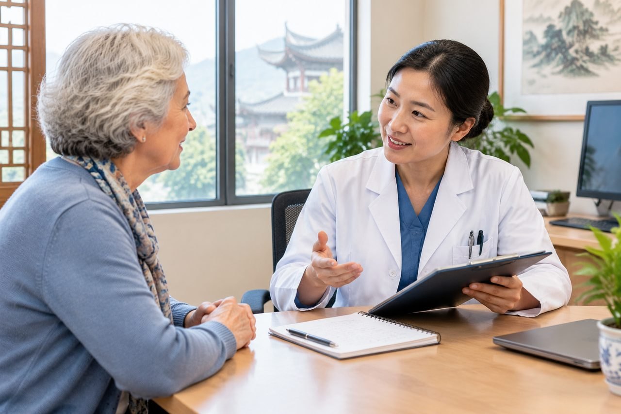 Editorial illustration: Health Checkups for Older Adults in China: Preparing Questions for the Clinician
