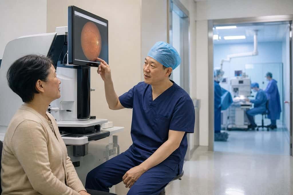 Editorial illustration: Vitrectomy in China: Communicating With Your Home Medical Team