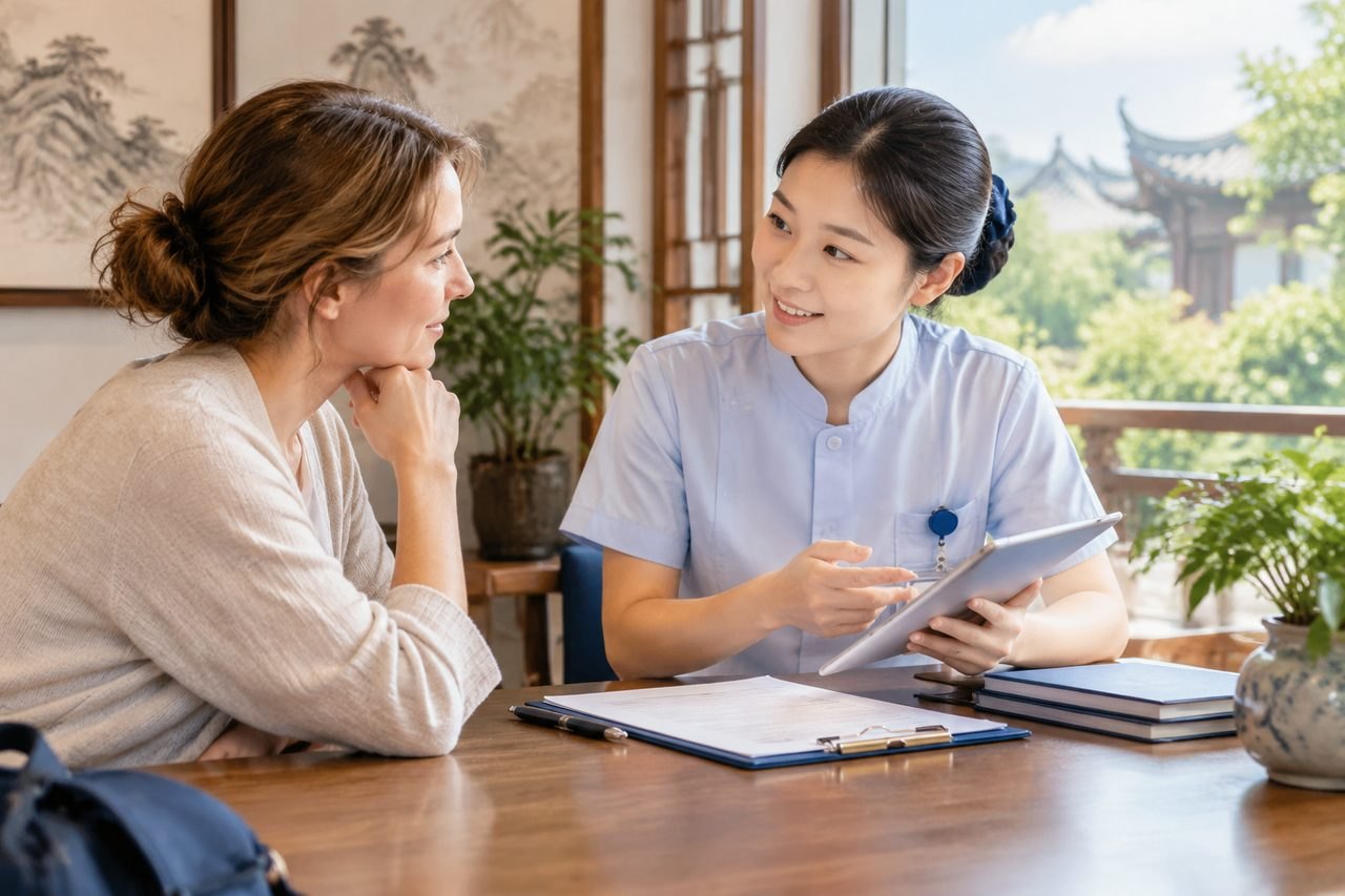 Editorial illustration: Post-Treatment Health Reviews in China: Provider Instructions Before the Appointment