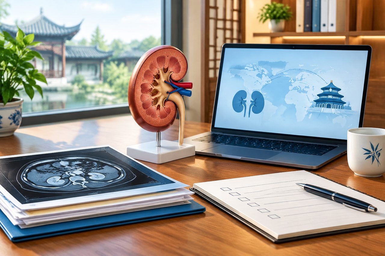 Editorial illustration: Kidney Removal Surgery in China: Communicating With Your Home Medical Team