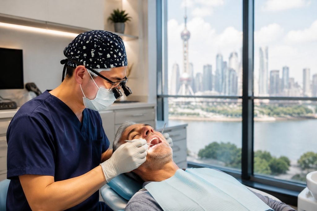 Editorial illustration: Dental Implants in China: Communicating With Your Home Medical Team