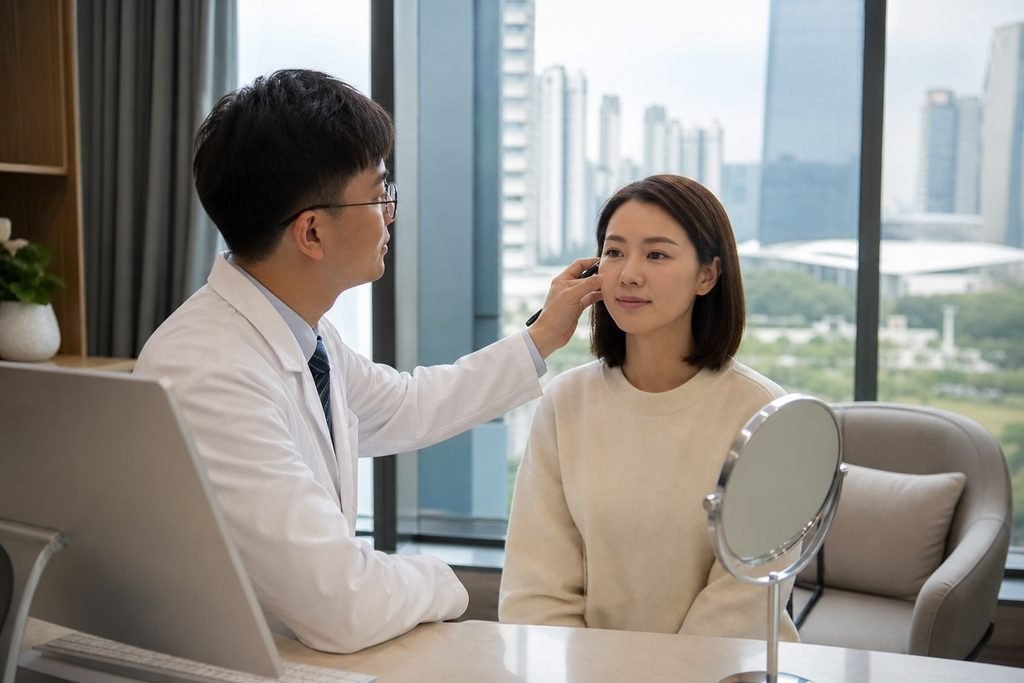 Editorial illustration: Eyelid Surgery in China: How Existing Health Conditions Affect Assessment