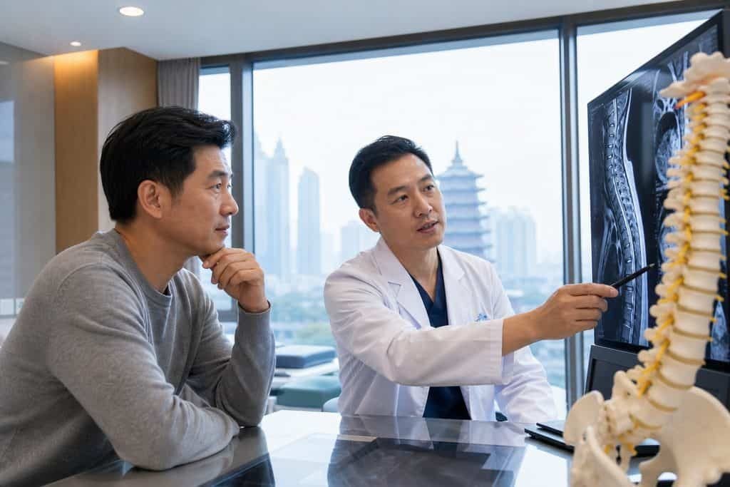 Editorial illustration: Cervical Radiculopathy Care in China: Cost Questions Beyond the First Visit