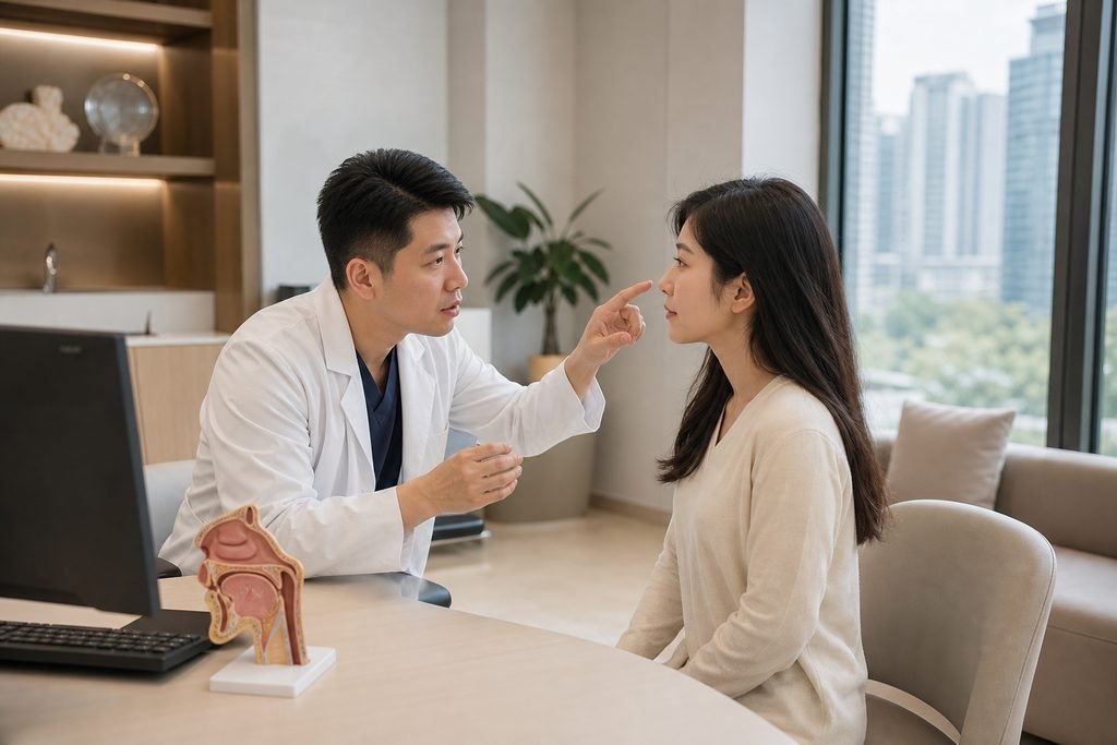 Editorial illustration: Septoplasty in China: Obtaining a Written Follow-Up Plan