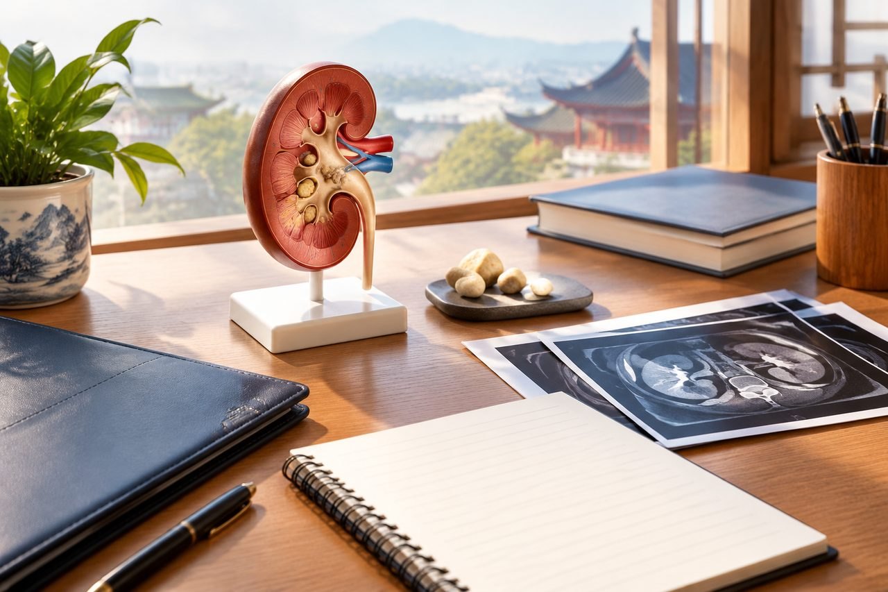 Editorial illustration: PCNL Kidney Stone Surgery in China: Questions About Risks and Alternatives